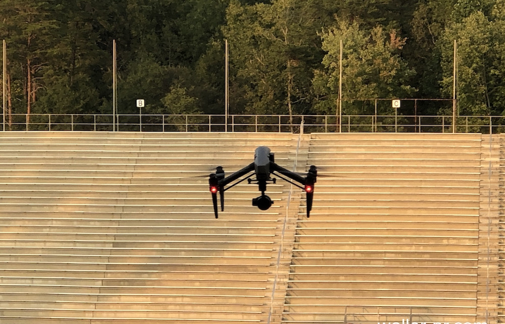 this photo shows a humanitarian drone in action at Furman University