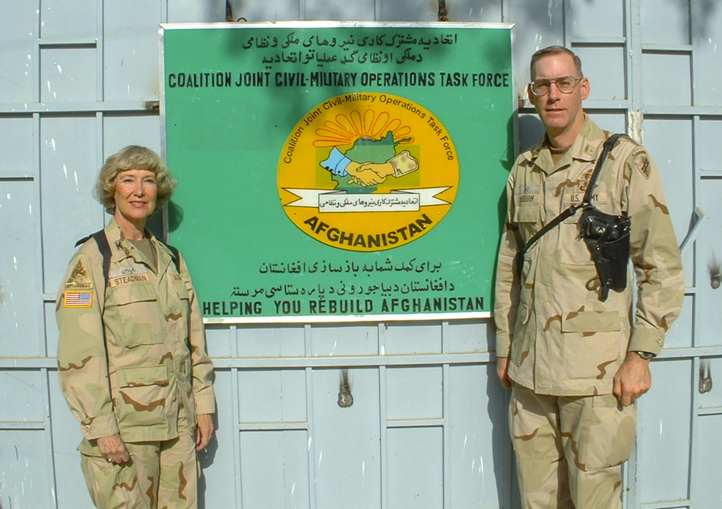 this is a photo of Col. Elizabeth Steadman of the Medical Service Corps in Kabul, Afghanistan