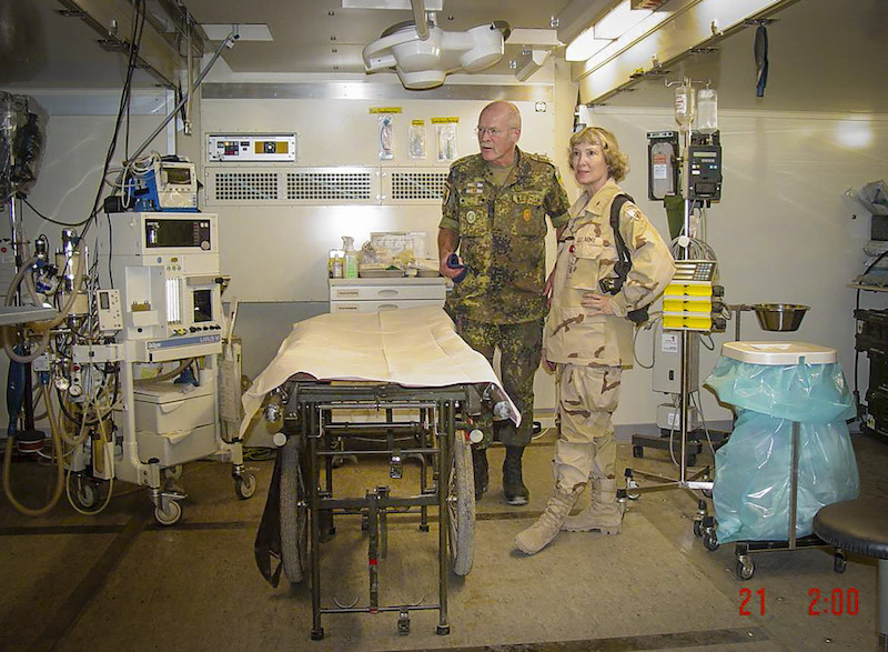 this photo shows Col. Elizabeth Steadman in a German field hospital in Kabul during the Afghanistan war