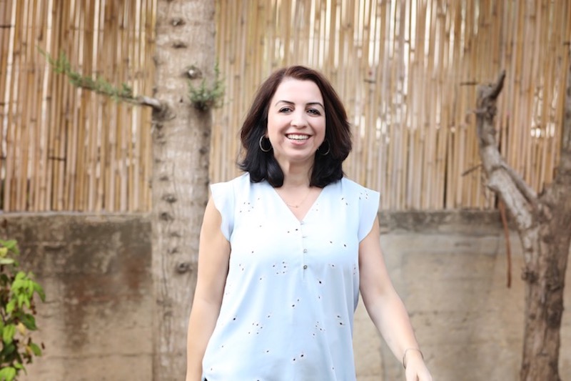 This photo shows Fakhira Halloun on a stroll in Israel, where she works as a peacemaker