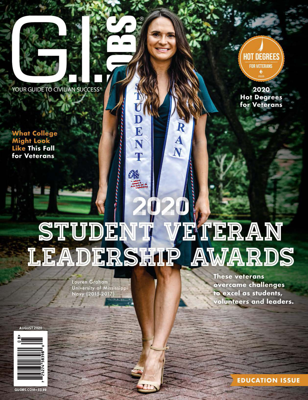 this image shows the cover of GI Jobs Magazine featuring Lauren Graham as its subject