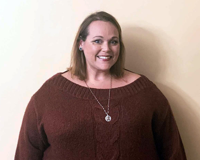 This photo shows Holly Barnett on the day she was sworn in as a city council member in West Blocton, Alabama