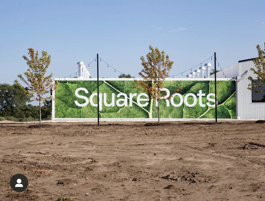 this photo shows the exterior of Square Roots, a vertical farming social enterprise founded by Kimbal Musk