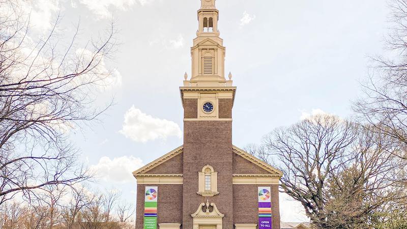 this photo shows Myers Park Baptist Church, which works to address racism in white churches as part of a Davidson College project.