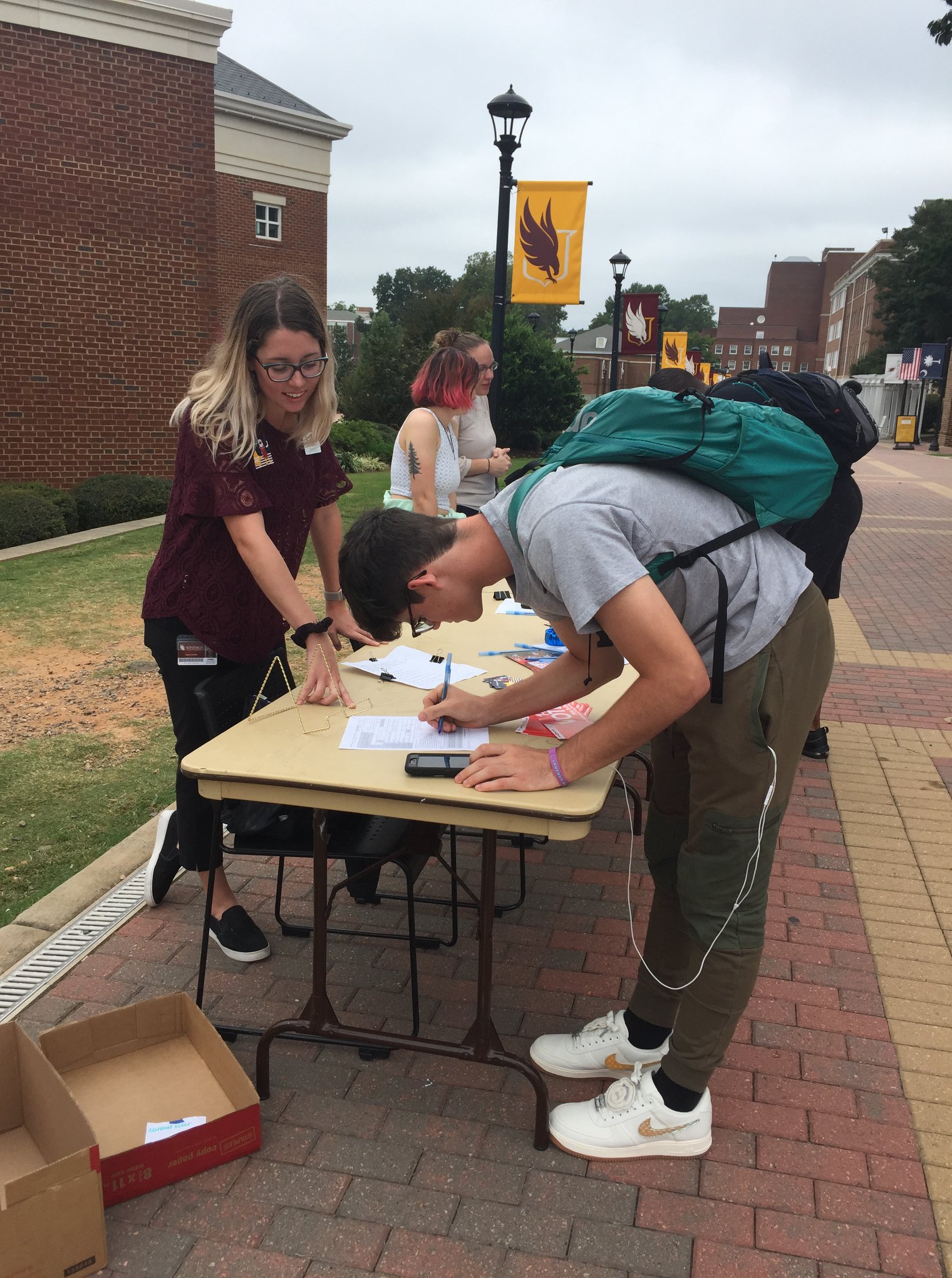 this photo illustrates voter engagement efforts at Winthrop University