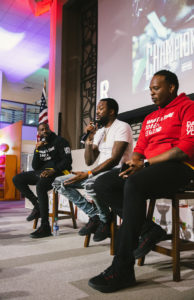 this photo shows rapper Meek Mill at a Reading With a Rapper event