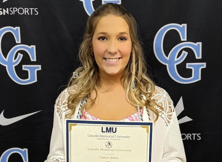 this photo shows Caelyn Asher is the 2021 Sullivan Scholarship recipient at Lincoln Memorial University