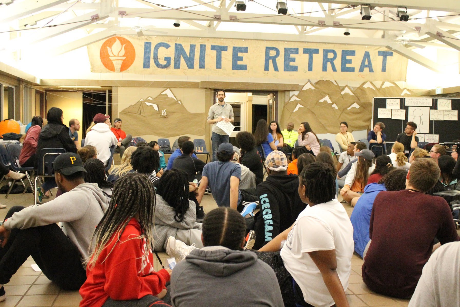 This photo shows Spud Marshall leading a session for the Sullivan Foundation's Ignite Retreat for changemakers